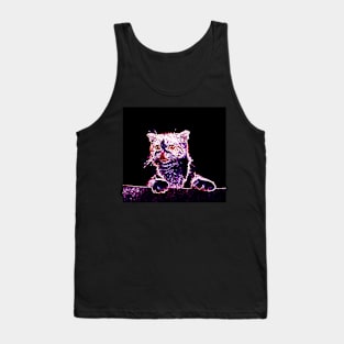 Curious Cat Neon Styled Tank Top